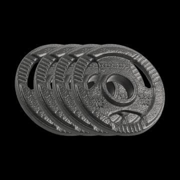 Rebel Komplet uteži iz litega železa 4x1,25 kg, plošča z luknjo 51 mm z ročaji