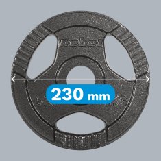 Rebel Komplet uteži iz litega železa 4x5 kg, luknja 51 mm, plošča z ročaji