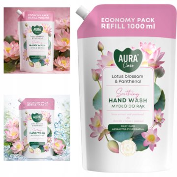 AURA Care milo za roke z lotosovim cvetom in pantenolom 1000 ml AHW-002-007