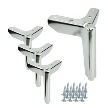 BB Komplet 4 pohištvenih nog Anchor Loft srebrne barve, kromirane, višina 12 cm