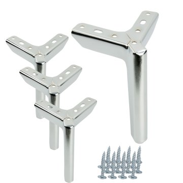 BB Komplet 4 pohištvenih nog Anchor Loft srebrne barve, kromirane, višina 15 cm