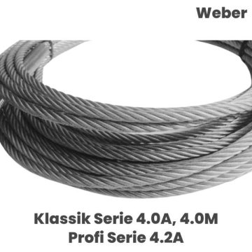 AXZ s.r.o. Weberjeva zamenjava: Jeklena dvižna žica Klassik 4.0A / 4.0M in Profi 4.2A
