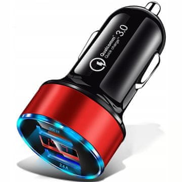 HITR 3,1A LED AVTO POLNILEC QUICK CHARGE 3.0 la8_RED