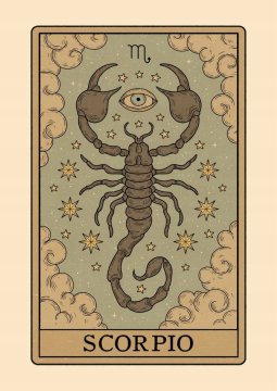 Plakat 21x30 cm astrologija zodiakalno znamenje ZODIACARA ŠKORPIJON a4