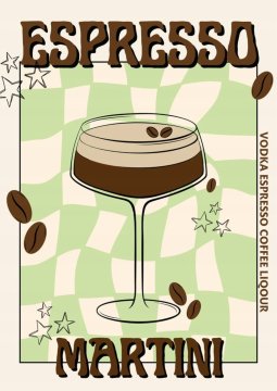 Plakat 21x30 cm Espresso Martini Bar a4