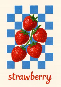 Plakat 50x70 cm jagodna retro vintage dekoracija za kuhinjo