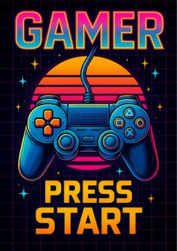 IGRALNI PLAKAT Gamer Press Start 30x40 cm