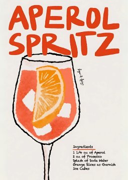 Poster 30x40 cm APEROL SPRITZ bar s pijačo