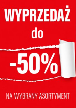 Plakat 30x40 cm Razprodaja do -50% oglaševalski transparent za trgovino