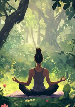 Plakat 50x70 cm Joga meditacija zen narava čuječnost