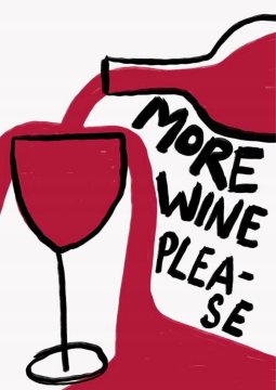 Plakat 30x40 cm More Wine Please za kuhinjo, dnevno sobo, spalnico