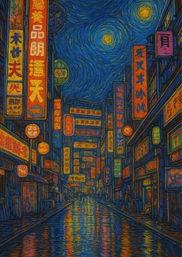 Bangkok Poster v stilu Van Gogha 50x70 cm