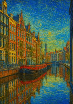 Amsterdamski plakat v slogu Van Gogha 50x70 cm