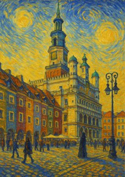 Plakat 30x40cm Poznań v Van Goghovem slogu