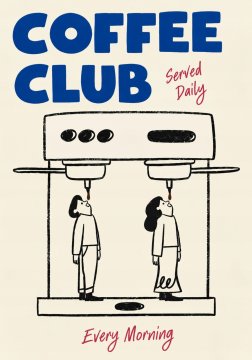 Plakat 30x40 cm Coffee Club retro ilustracija kave za kuhinjo