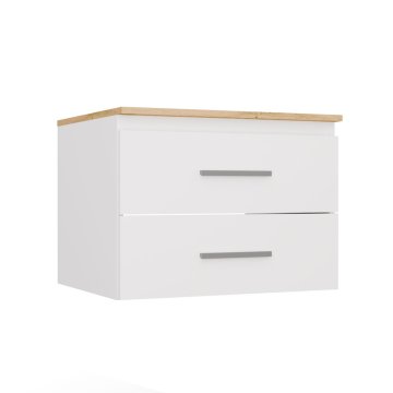 NEL 60 Kopalniška omarica za umivalnik BELA / ARTISAN OAK Viseča 2 predala