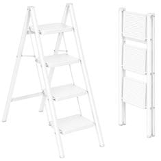 Gockowiak EASYSTEP kovinska lestev s 4 stopnicami, zložljiva, BELA