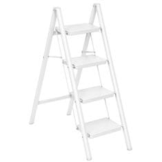 Gockowiak EASYSTEP kovinska lestev s 4 stopnicami, zložljiva, BELA