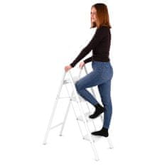 Gockowiak EASYSTEP kovinska lestev s 4 stopnicami, zložljiva, BELA