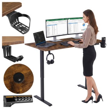SHADOW GAMER RUSTIC električna igralna miza 140 cm