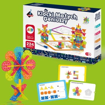 Little Geniuses Geometrijski bloki s snežinkami, 224 kosov
