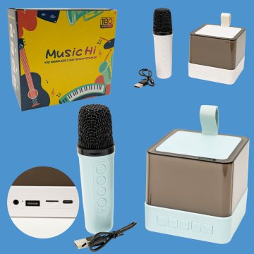 Karaoke set - zvočnik z LED lučko in mikrofonom