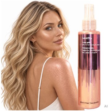 Venita roza meglica za telo in lase z delci 150 ml