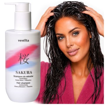 Venita Sakura vlažilni šampon s češnjo in vitamini 300 ml