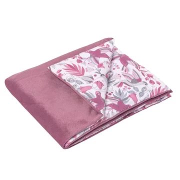 Hummingbird Odeja 55×75 - Kolibri v stari roza barvi - bombaž/žamet