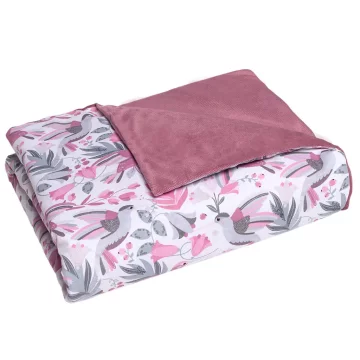Hummingbird Odeja 75×100 - Kolibri v stari roza barvi - bombaž/žamet