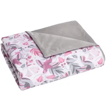 Hummingbird Odeja 75×100 - Kolibri siva - bombaž/žamet