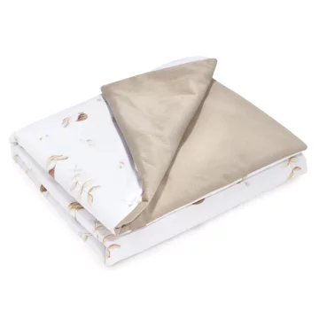 Bird Odeja 75×100 - cappuccino - bombaž/žamet