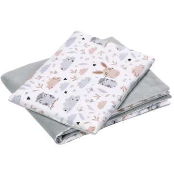 Forest Friends Posteljnina s polnilom - odeja 55×75 in vzglavnik 25×35 - - bombaž/žamet