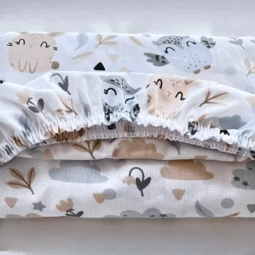 Forest Friends Bombažna rjuha za otroško posteljico dimenzije 60x120