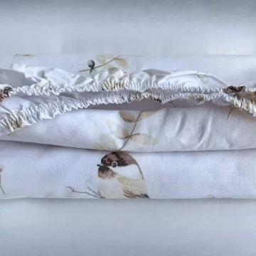 Bombažna rjuha za otroško posteljico Lovely Bird 60x120