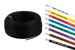 Silikonski kabel 16AWG 1m - fleksibilen kabel za FPV, RC drone in elektroniko (8 barv) črne barve