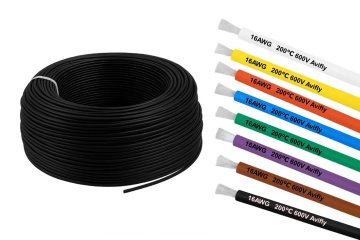 Silikonski kabel 16AWG 1m - fleksibilen kabel za FPV, RC drone in elektroniko (8 barv) črne barve