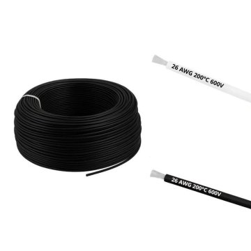 PTFE teflonska žica 26AWG 0,125 mm2 - kositrovan baker, 600V, črno/bela