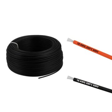 PTFE teflonska žica 18AWG 0,817 mm2 - kositrovan baker, 600 V, črno/rdeča