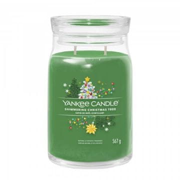 Yankee Candle Bleščeča božična jelka - Signature - Velika dišeča sveča z dvema stenjema