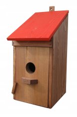 Velika lesena gnezdilnica za škorce BL12 rdeča 42x22x22 cm