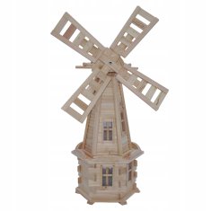 Lesena vrtna vetrnica 135 cm surova, nepobarvana, velika, polirana