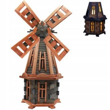 Vrtna vetrnica s solarno LED osvetlitvijo 100 cm lesena antracitna