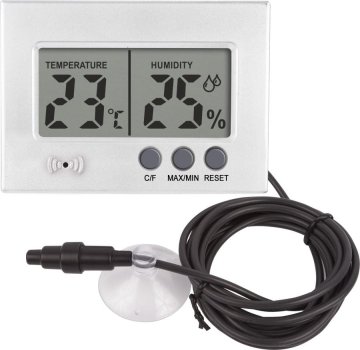Zunanji termometer in higrometer 2 v 1 s sondo, srebrn