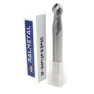 VHM kroglični rezkar za aluminij Fi8 R4 x 60 mm