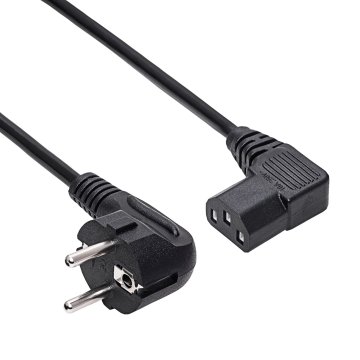 Akyga AK-PC-12A 3-pinski ATX napajalni kabel za računalnik, kotni IEC C13 CEE 7/7, 3 m