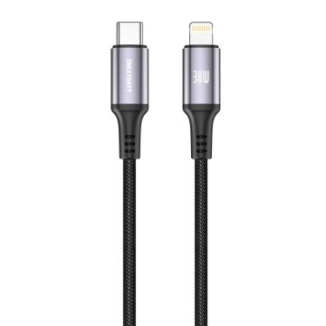 Northix NEXTBATT kabel USB C na Lightning 30W 3A 1m črne barve