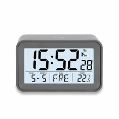 ADE elektronska ura s koledarjem in termometrom, 10,5 x 6,5 x 4 cm, siva