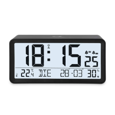 ADE Elektronska ura z velikim zaslonom , 19 x 5 x 9 cm, črna