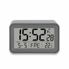 ADE elektronska ura s koledarjem in termometrom, 10,5 x 6,5 x 4 cm, siva